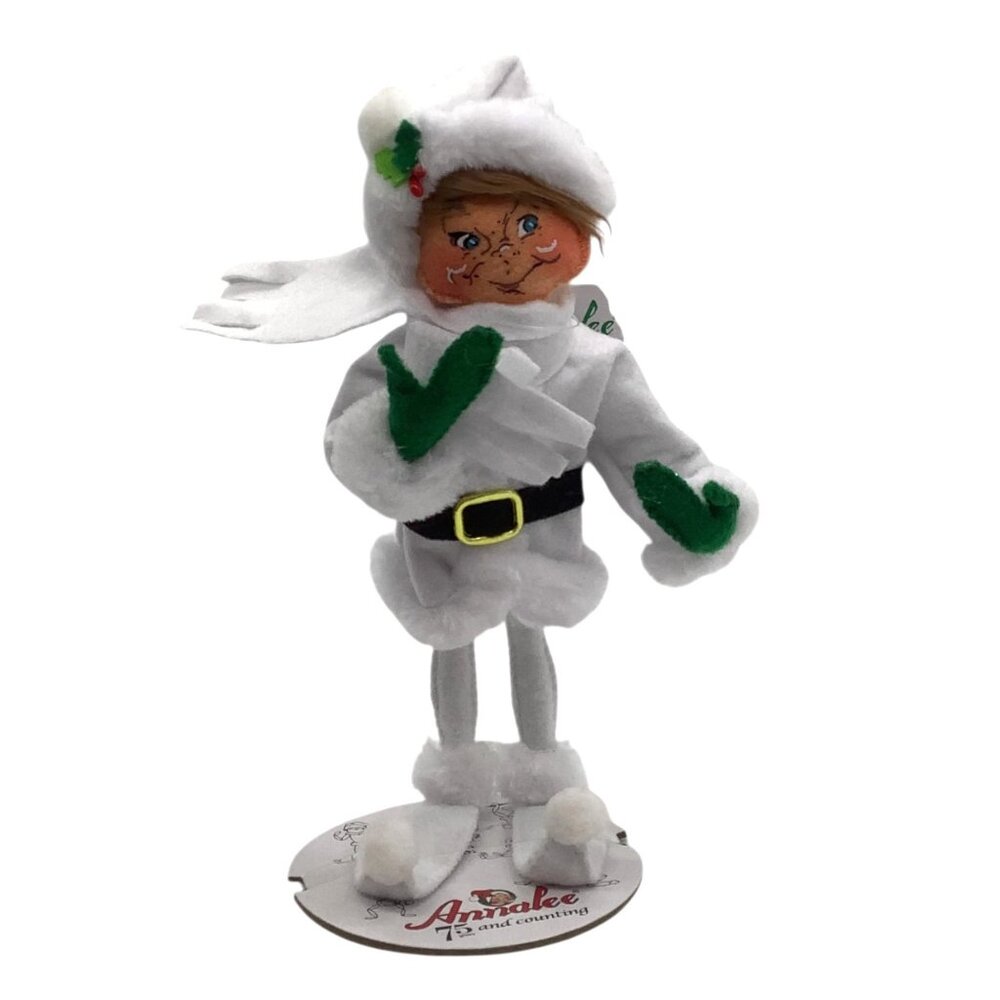 NWT ANNALEE DOLLS 9" Very Merry White Elf 510420 Christmas Decor 2020 Posable